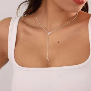 Long slilver chain Necklaces