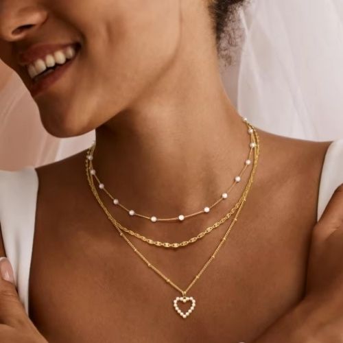 Pearl heart Necklaces