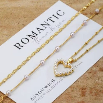 Pearl heart Necklaces