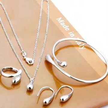 Platinum drop Necklaces set