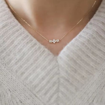 Sakura Necklace with diamonds