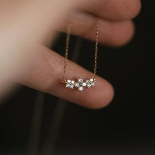 Sakura Necklace with diamonds