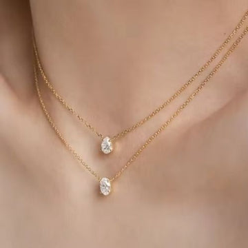Oval diamond Necklaces