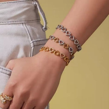 Heart chain bracelet
