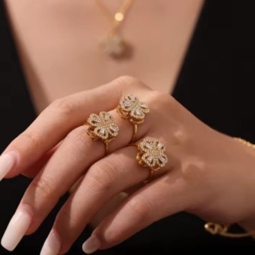 Clover Earrings and Rings